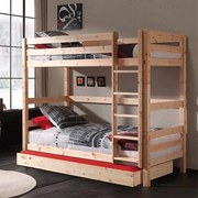 Beliche infantil 180cm Altura PINO BUNK (90 x 200 Cm) + estrado Natural