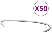 vidaXL Ganchos para gabiões 50 pcs aço galvanizado 50 cm