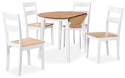 vidaXL Conjunto de jantar 5 pcs MDF e seringueira branco