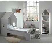 Conjunto cama infantil CASAMI (90x200) + Estrado + Estante Branco