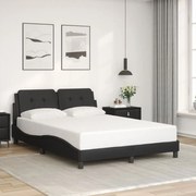 vidaXL Estrutura de cama sem colchão Zadar 120x200cm couro artificial preto