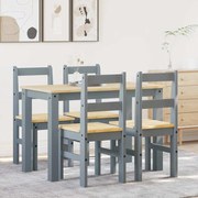 vidaXL 5 pcs conjunto de jantar Panama madeira pinho maciça cinzento