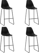 vidaXL Cadeiras de bar 4 pcs plástico preto