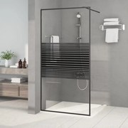 vidaXL Divisória de chuveiro c/ vidro ESG transparente 100x195cm preto