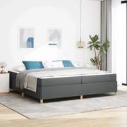 vidaXL Cama Box com colchão Cinzento escuro 200 x 200 cm tecido