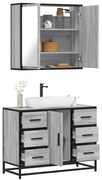 vidaXL 2 pcs conjunto móveis WC derivados de madeira sonoma cinza