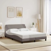 Cama sem colchão 140x200 cm tecido castanho-acinzentado