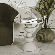 MESA DE CENTRO DUNA COM ESPELHO Ø 45X49,5 CM CREME