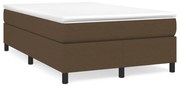 Cama boxspring com colchão 120x190 cm tecido castanho-escuro