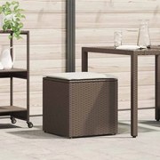 vidaXL Caixa de Armazenamento Externa Marrom e Creme Rattan Médio