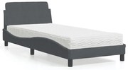 vidaXL Cama com colchão Dover 80x200 cm veludo cinzento-escuro