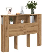 vidaXL Cabeceira de cama em carvalho artesanal 140x18,5x102,5 cm, madeira de engenharia