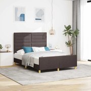 Cama de Tecido Marrom Escuro vidaXL 140x190 cm