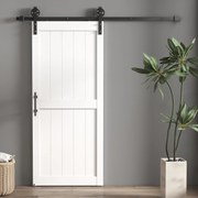 HOMCOM Porta de Correr Interna Estilo Industrial, 81.3x213.4cm, Madeira | Aosom Portugal