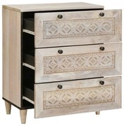 vidaXL Buffet Branco 60 x 33 x 75 cm Madeira de mangueira maciça