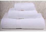 Jogo 3 toalhas de banho 100% algodão suave e absorvente: Branco