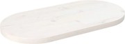 vidaXL Tampo de mesa oval 80x40x2,5 cm pinho maciço branco