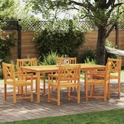 vidaXL Conjunto de Jantar para Jardim 7 pcs Castanho