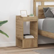 vidaXL Mesa de apoio 2 pcs Carvalho Artesanal 30 x 30 x 56 cm