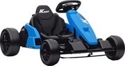 AIYAPLAY Go-kart elétrico 24 V, modo drift, assento ajustável, cinto de 5 pontos, função de música, buzina, 6-12 anos Azul | Aosom Portugal