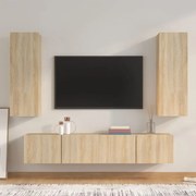 vidaXL Conjunto móveis de TV 4 pcs madeira processada carvalho sonoma
