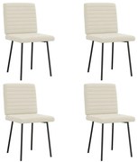vidaXL Cadeiras de jantar 4 pcs veludo cor creme