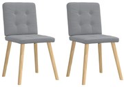 vidaXL Cadeiras de jantar 2 pcs tecido cinzento-claro