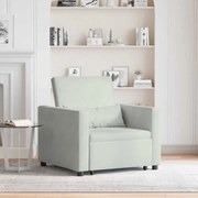 vidaXL Sofá-cama conversível 3 em 1 Veludo Cinza Claro