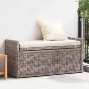 vidaXL Banco de arrumação com almofada Cinzeto 110 x 40 x 50 cm Vime