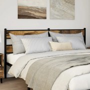 vidaXL Cabeceira de cama 180 cm deriv. madeira/ferro carvalho fumado