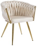 Cadeira Widny Golden Veludo - Beige