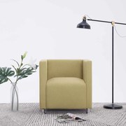 vidaXL Poltrona em forma de cubo tecido verde