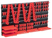 71 pcs Kit de arrumação com painéis de parede vermelho e preto