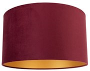 Abajur de Veludo Vermelho 35/35/20 com Interior Dourado