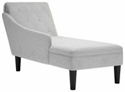vidaXL Chaise lounge c/ almofada/apoio de braços direito tecido