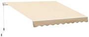 Outsunny Toldo Manual Retrátil com Manivela 295x245 cm Toldo Enrolável Alumínio com Proteção Solar para Janela Portas Balcão Bege | Aosom Portugal