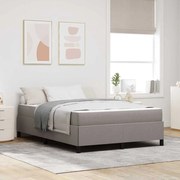 vidaXL Cama Box com colchão Cinzento-acastanhado 140 x 190 cm tecido