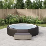 vidaXL Bancos de spa com almofadões 2 pcs vime PE cinzento