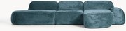 Sofá de canto modular em teddy-bouclé com chaise longue Wolke (4 lugares)