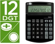 Calculadora de Secretária Xf40 12 Digitos Duas Linhas Solar e Pilhas Cor Preto 175x120x30 mm 40% Plástico Rec