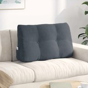vidaXL Travesseiro para Costas Cinza Escuro 80 x 24 x 50 cm Veludo