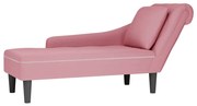 vidaXL Chaise lounge c/ almofada/apoio de braços direito veludo rosa