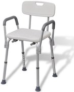 vidaXL Cadeira de chuveiro alumínio branco