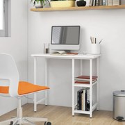 vidaXL Secretária de computador 80x40x72 cm MDF e metal branco