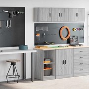 vidaXL Armários de garagem 2 pcs derivados de madeira cinzento sonoma