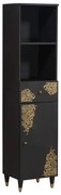 vidaXL Armário de Banheiro com gaveta Preto 38 x 33 x 160 cm