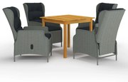 vidaXL 5 pcs conjunto de jantar para jardim cinzento-claro