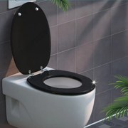Assento sanitário com descida automática 45,7 x 38 cm Preto