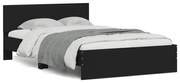 vidaXL Estrutura de cama com cabeceira e luzes LED 120x190 cm preto