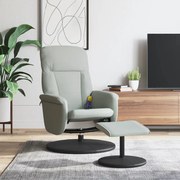 vidaXL Cadeirão massagens reclinável c/ apoio pés veludo cinza-claro